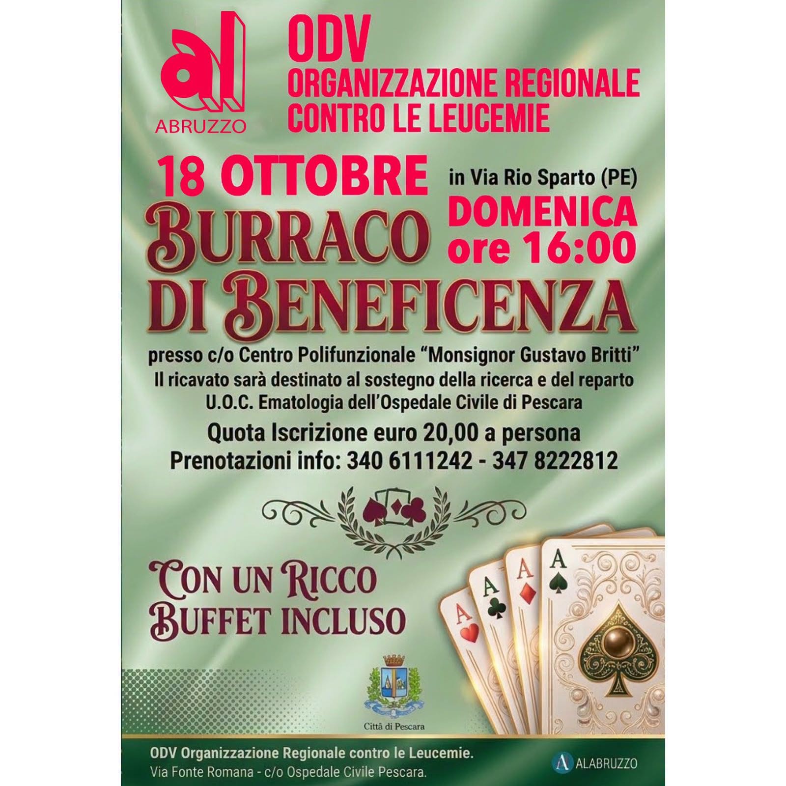 Burraco di beneficenza – 18 ottobre 2026